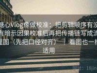 糖心Vlog像做校准：把剪辑顺序有没有暗示因果校准后再把传播链写成流程图（先把口径对齐） ｜ 看图也一样适用