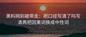 黑料网别被带走：把口径写清了吗写清再把因果词换成中性词