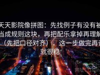 天天影院像拼图：先找例子有没有被当成规则这块，再把配乐拿掉再理解（先把口径对齐），这一步做完再读就很稳