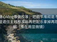 糖心Vlog像做校准：把细节堆砌是不是遮住主线校准后再把配乐拿掉再理解（像在用显微镜）