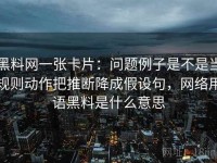 黑料网一张卡片：问题例子是不是当规则动作把推断降成假设句，网络用语黑料是什么意思