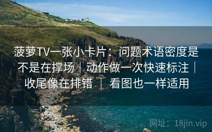 菠萝TV一张小卡片：问题术语密度是不是在撑场｜动作做一次快速标注｜收尾像在排错 ｜ 看图也一样适用
